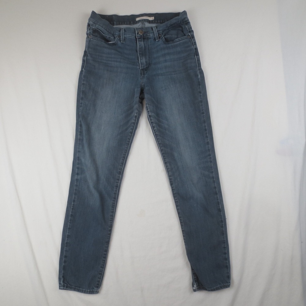 Levis Jeans Womens 29 (29x29) Blue Slimming Skinny Mid Rise Stretch Dark Denim